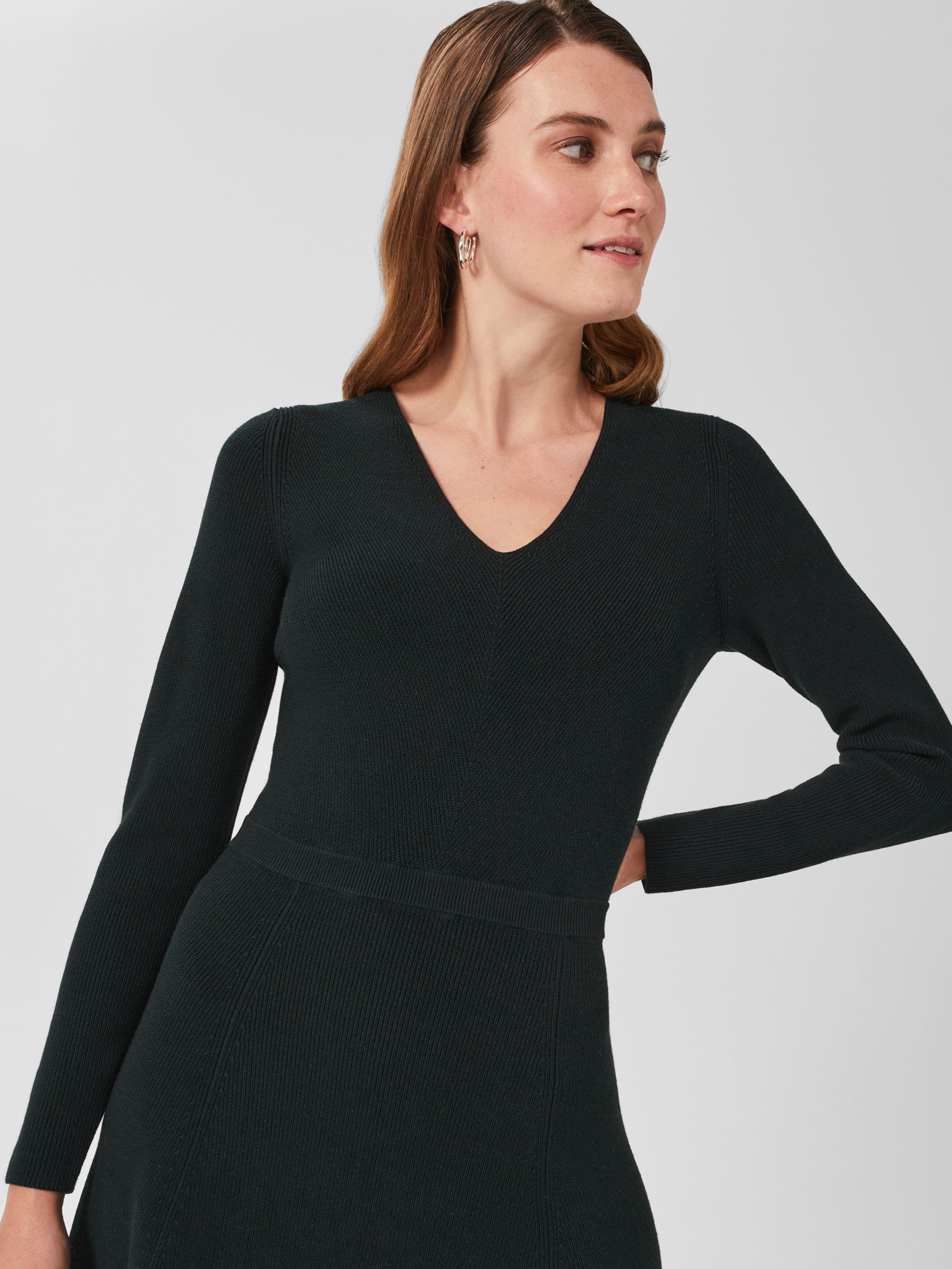 Hobbs Joy Knitted Dress, Forest Green at John Lewis & Partners