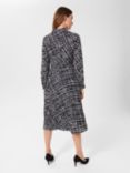 Hobbs Laurenza Sketch Check Print Midi Shirt Dress, Navy/Ivory