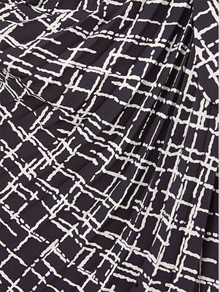Hobbs Laurenza Sketch Check Print Midi Shirt Dress, Navy/Ivory