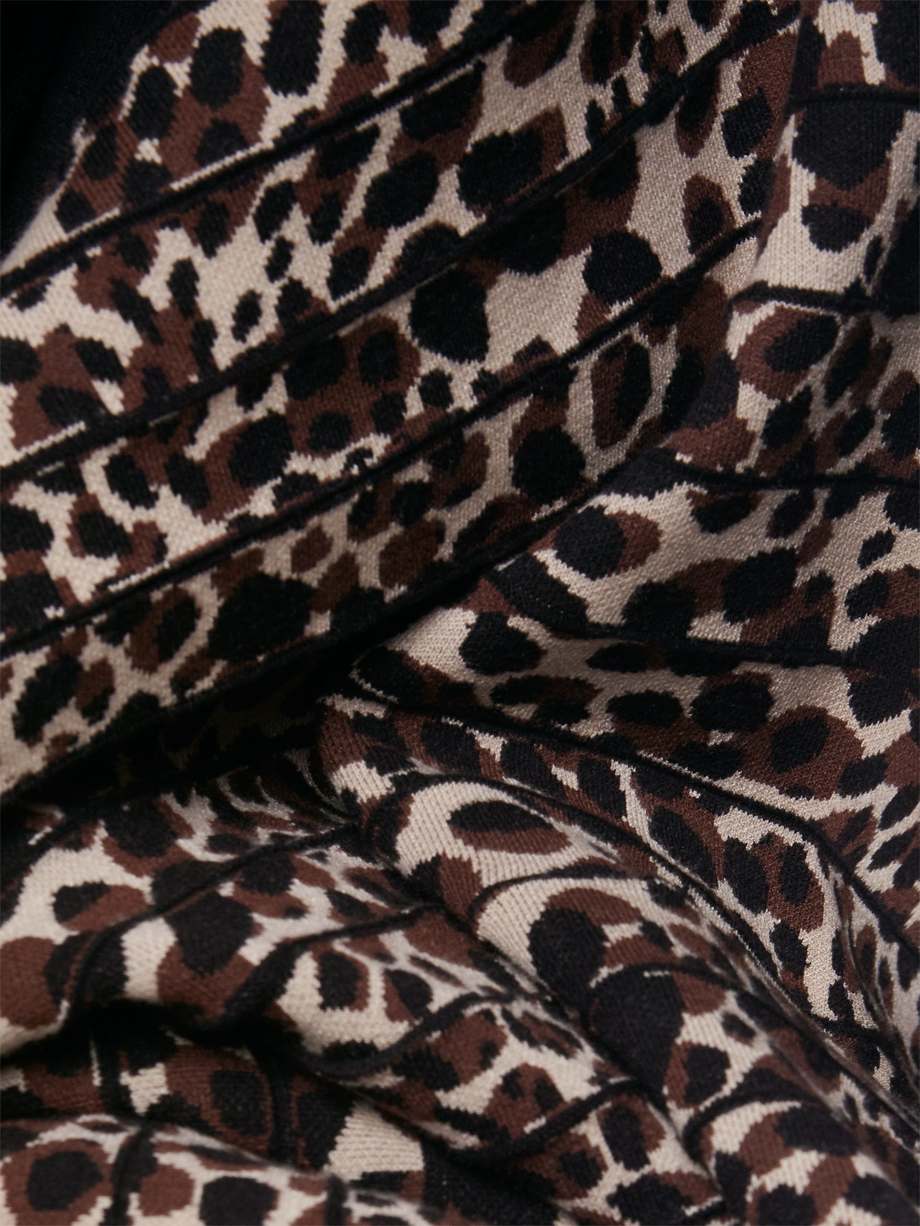 Buy Hobbs Petite Harlie Animal Print Midi Dress, Black/Brown Online at johnlewis.com