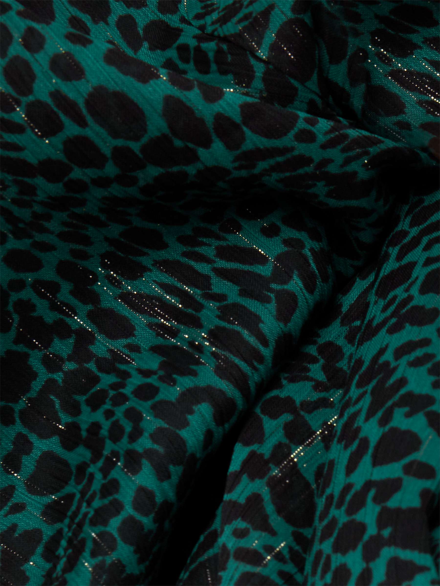 Buy Hobbs Danica Leopard Print Midi Dress, Sea Green Online at johnlewis.com