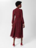 Hobbs Aurora Scatter Print Midi Dress, Red/Multi