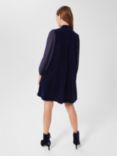 Hobbs Faye Velvet Dress, Midnight Navy