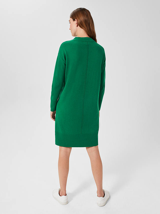 Hobbs Talia Knitted Dress, Leaf Green