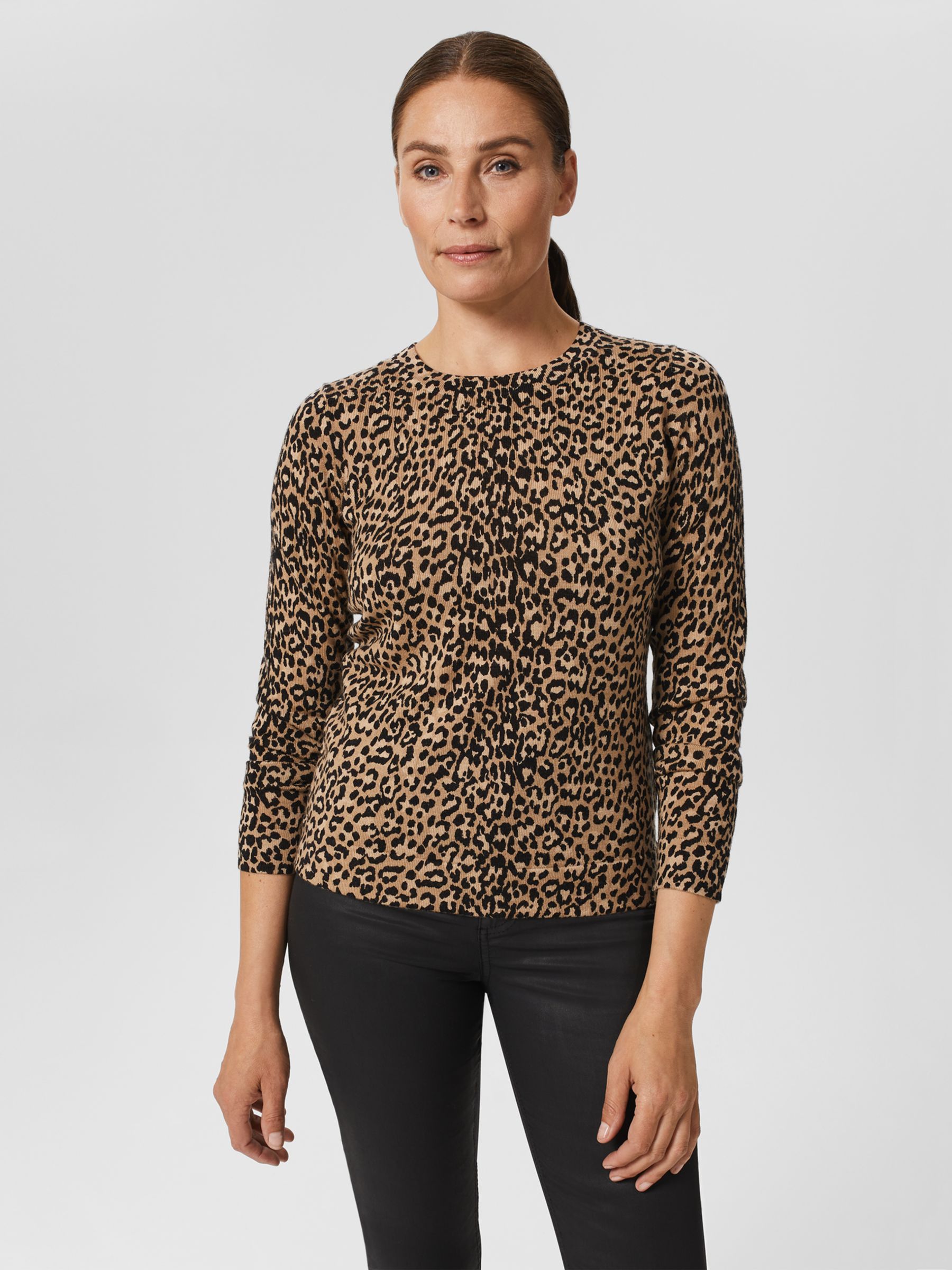 EQUIPMENT Size XS Black and Tan Cheetah Print Wool Pullover For