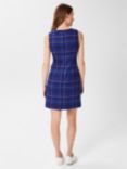 Hobbs Petite Emberly Check Wool Mini Shift Dress, Cobalt/Multi