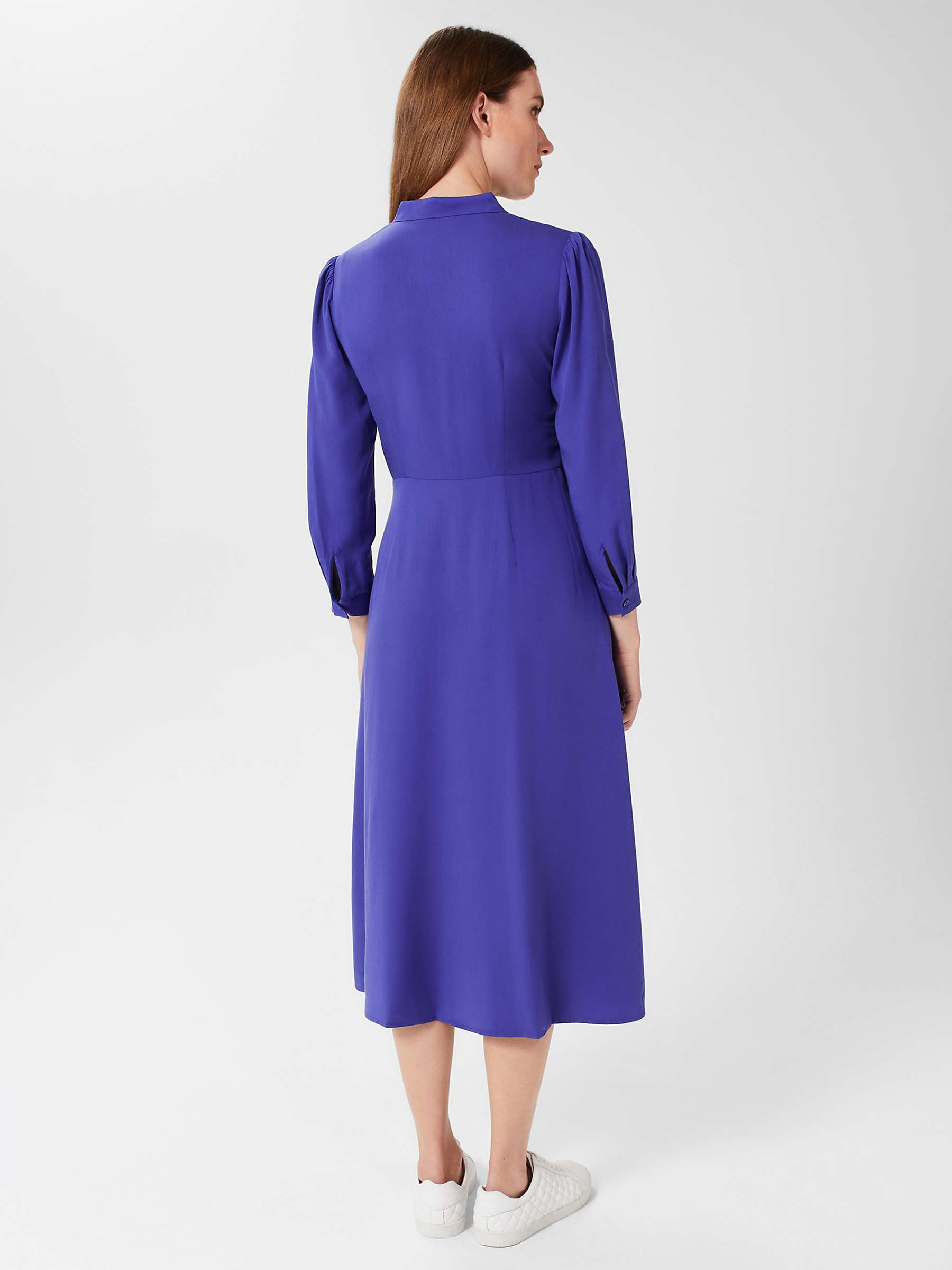 Hobbs Meadow Tie Waist Midi Dress, Cobalt Blue at John Lewis & Partners