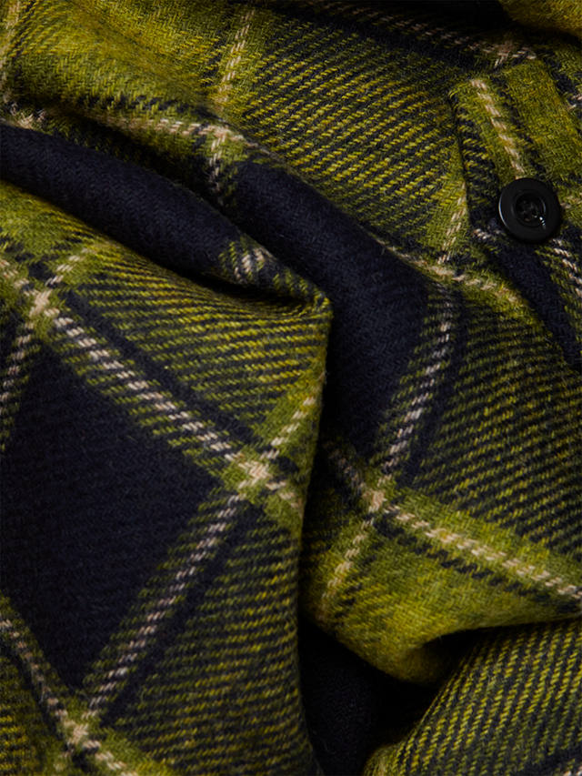 Hobbs Arianne Check Wool Mini Skirt, Green/Navy