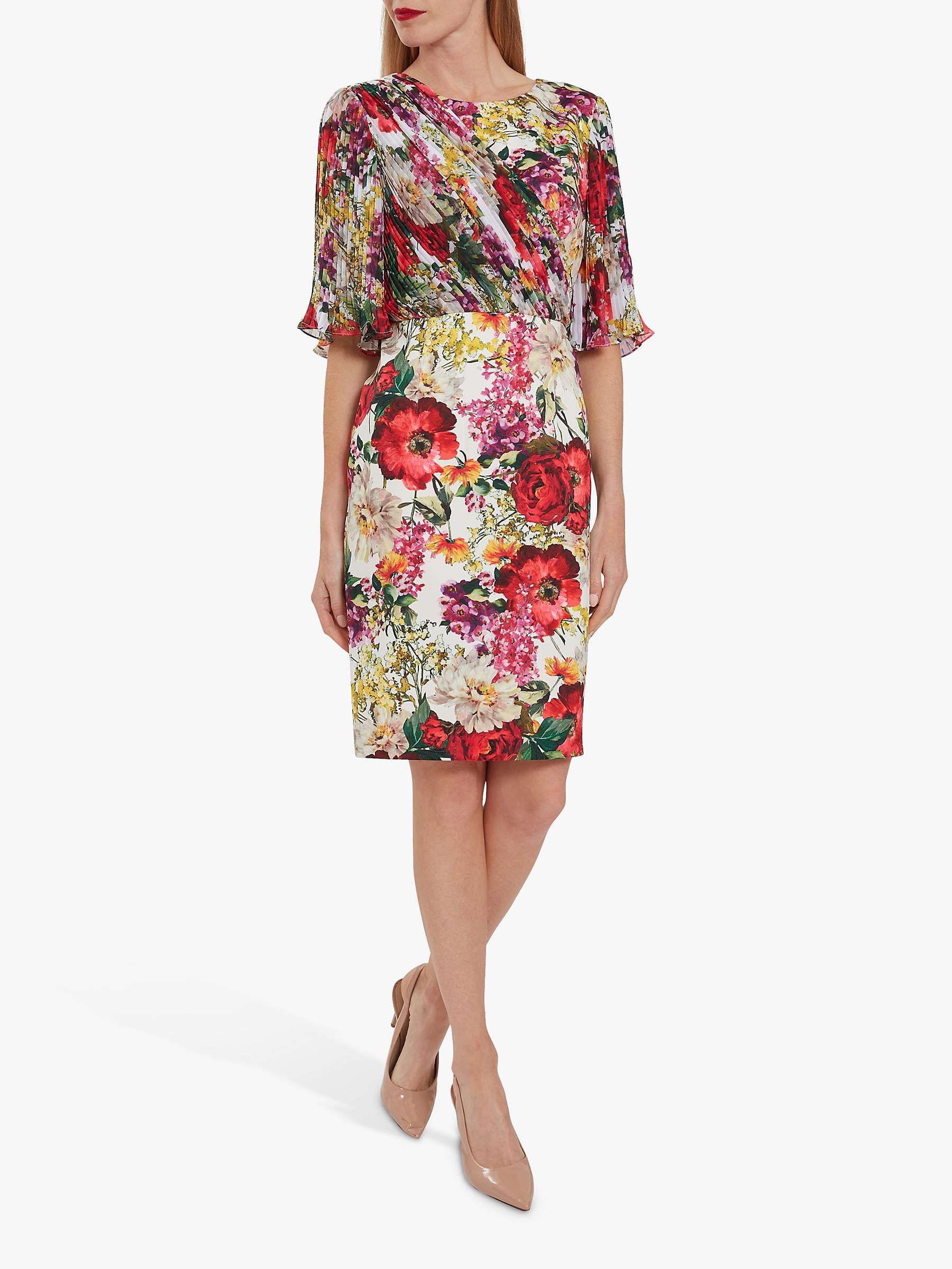 Buy Gina Bacconi Hilda Scuba Floral Chiffon Dress, Multi Online at johnlewis.com