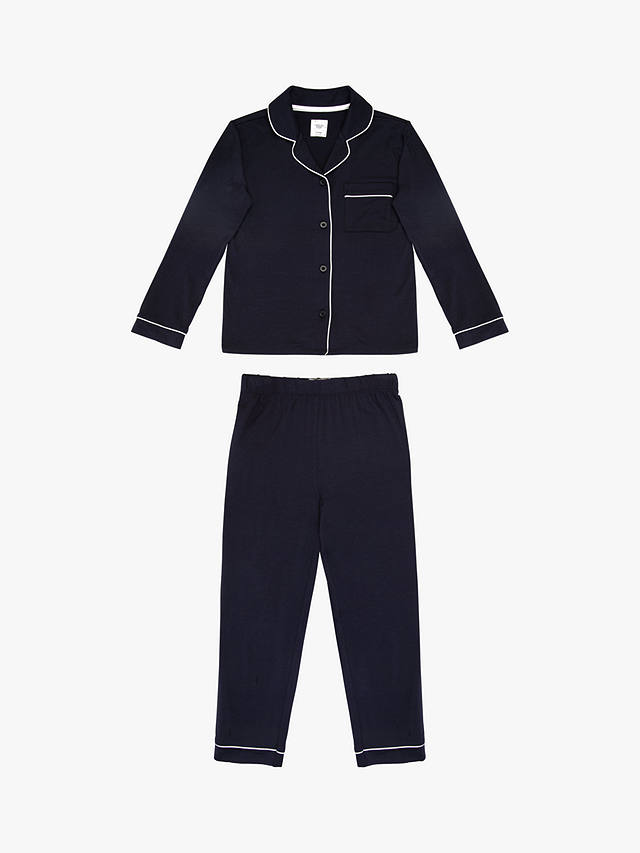 Chelsea Peers Kids' Modal Button Up Pyjama Set, Navy