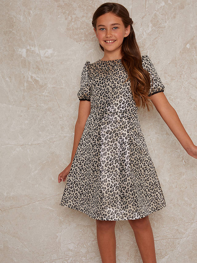 Chi Chi London Kids' Leopard Dress, Multi