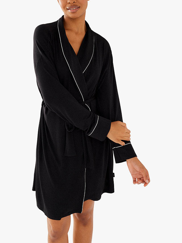 Chelsea Peers Modal Dressing Gown, Black