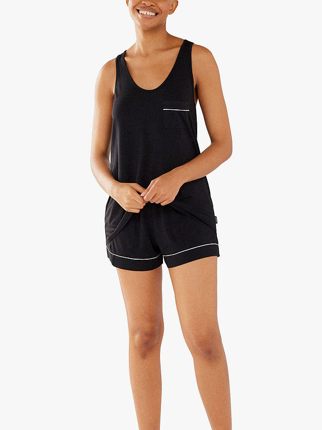 Chelsea Peers Modal Vest & Shorts Pyjama Set, Black