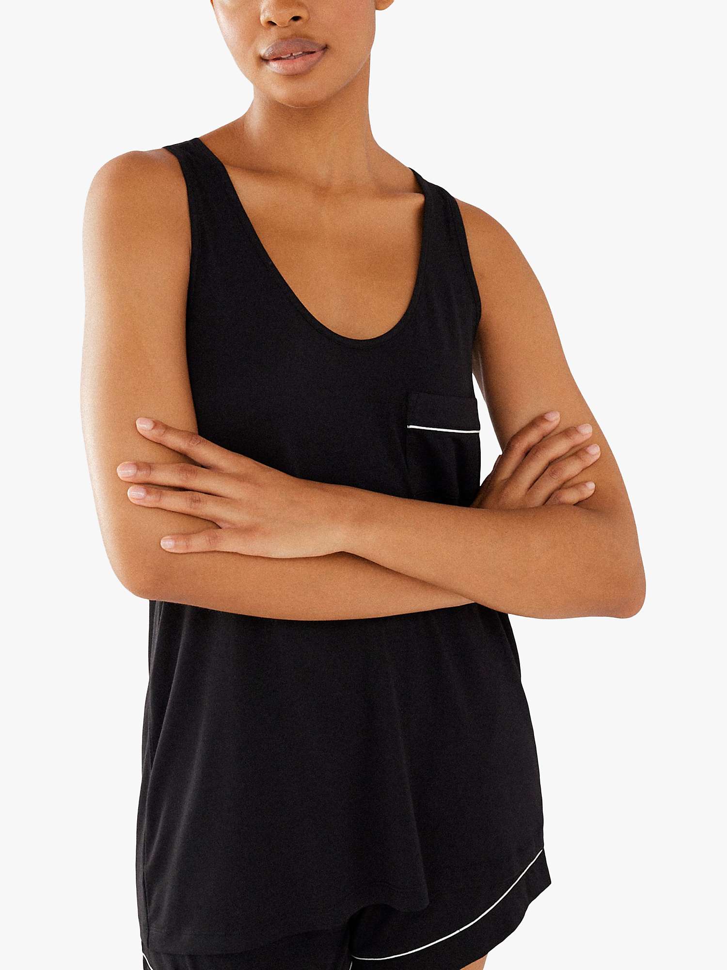 Buy Chelsea Peers Modal Vest & Shorts Pyjama Set, Black Online at johnlewis.com