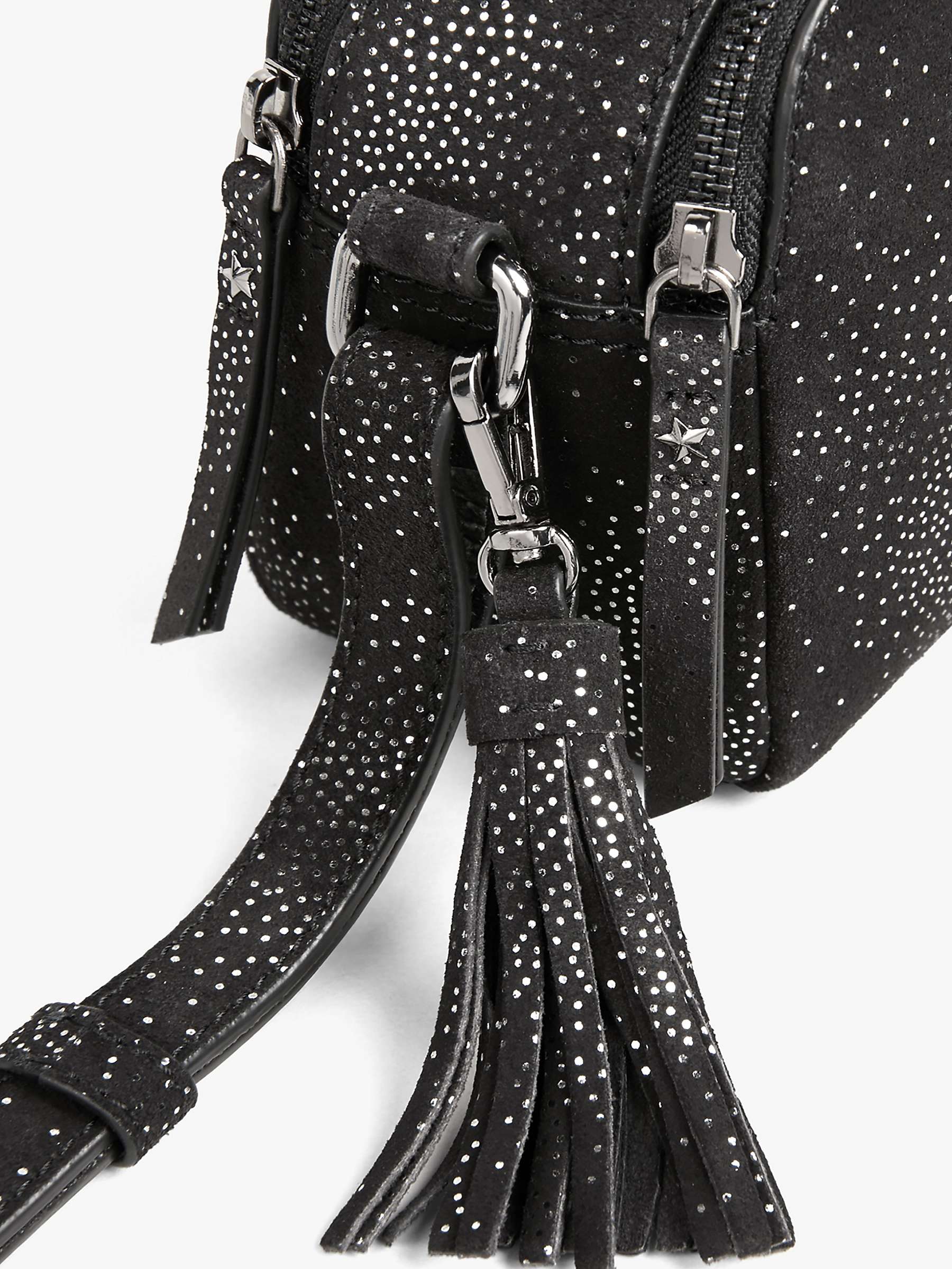 Buy HUSH Luna Crossbody Bag, Black/Pewter Online at johnlewis.com