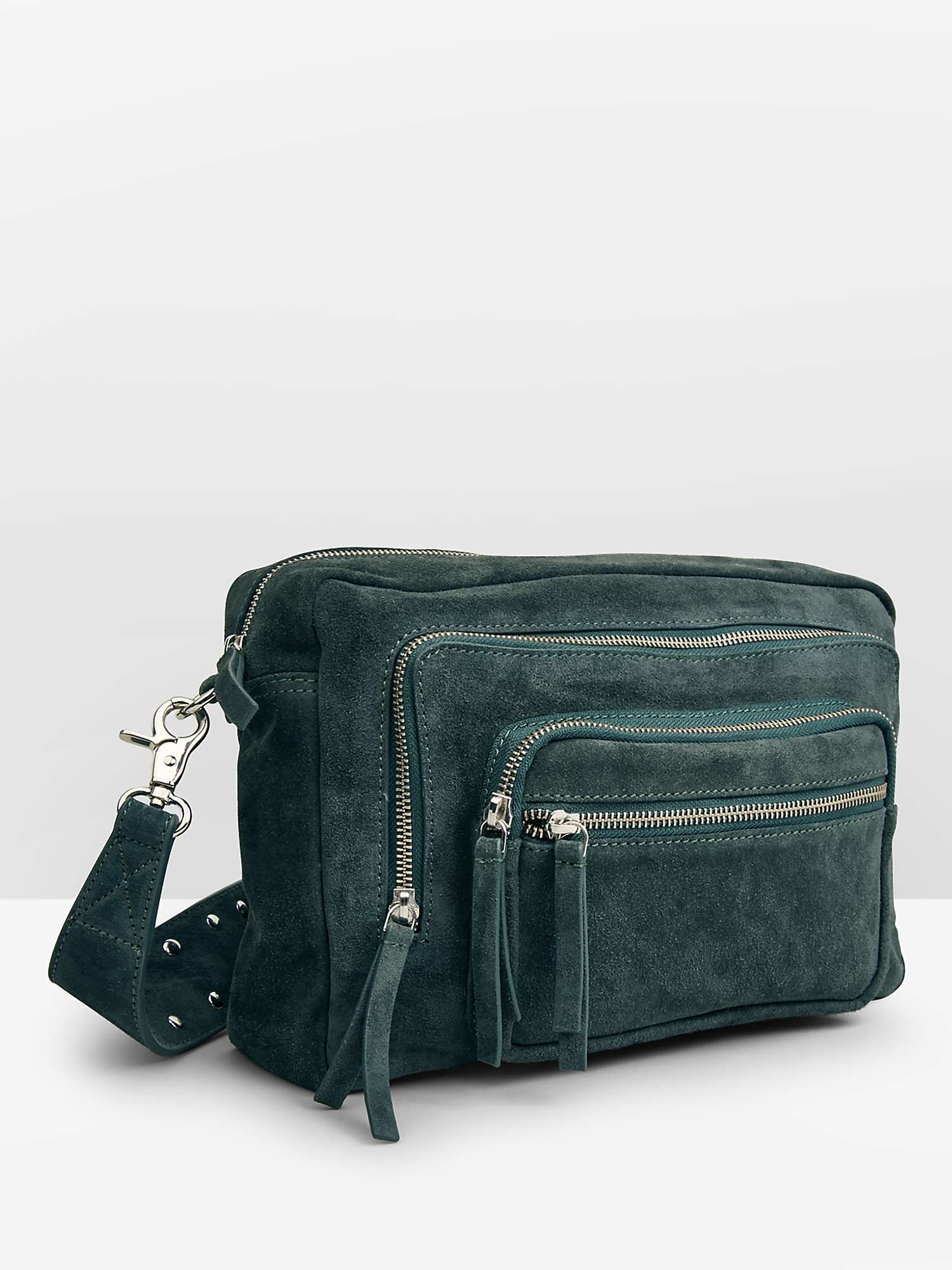Buy HUSH Angelina Leather Shoulder Bag, Teal Online at johnlewis.com