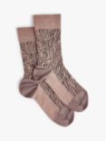 HUSH April Zebra Ankle Socks, Rose Gold