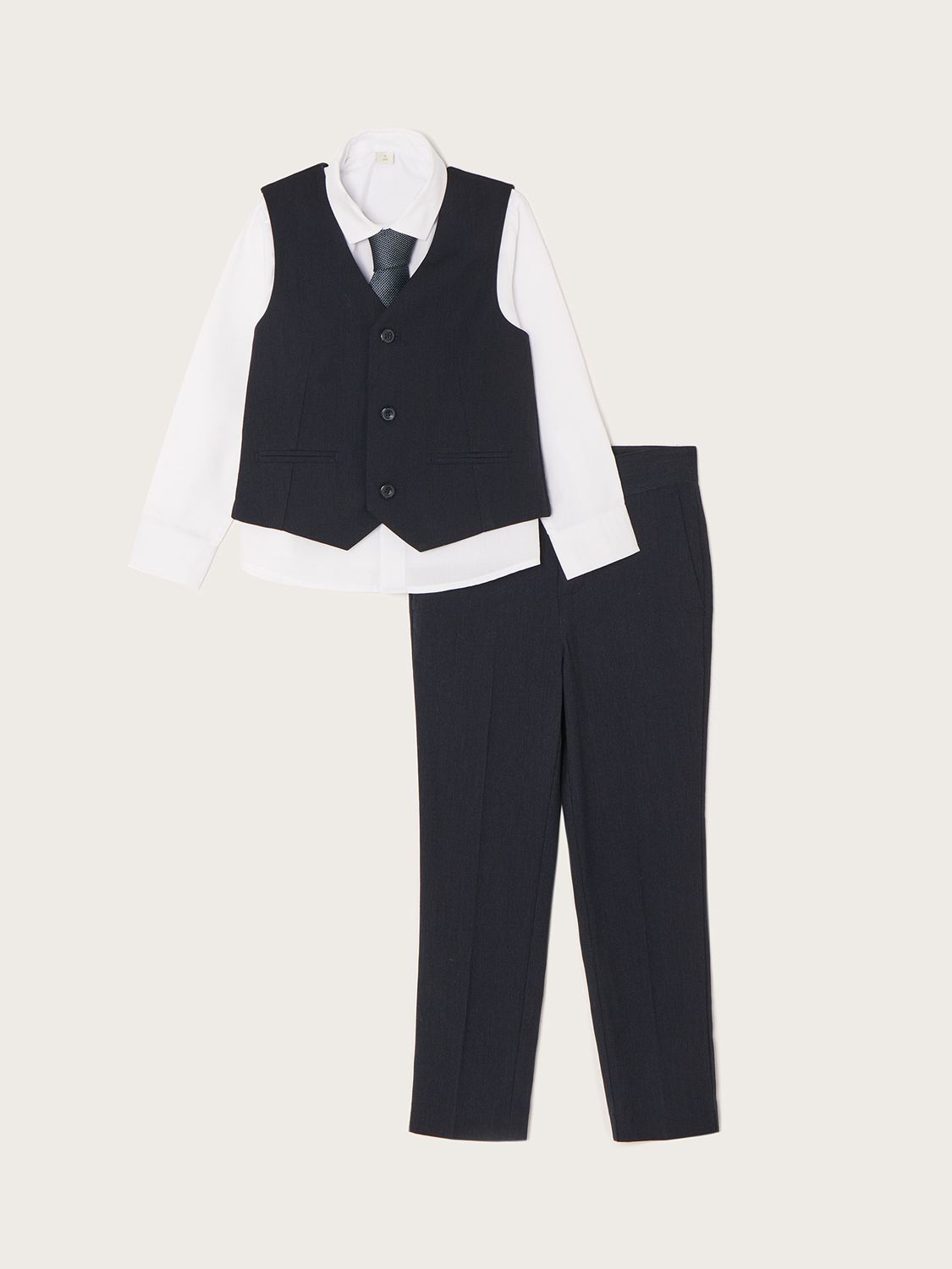Monsoon Kids' Callum Four-Piece Suit, Navy at John Lewis & Partners