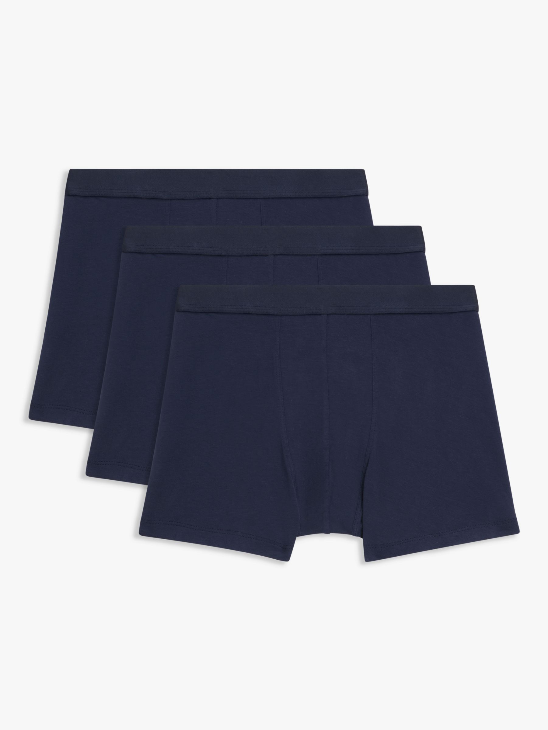 John Lewis Premium Ultra Soft Modal Trunks, Pack of 3, Navy/Blue