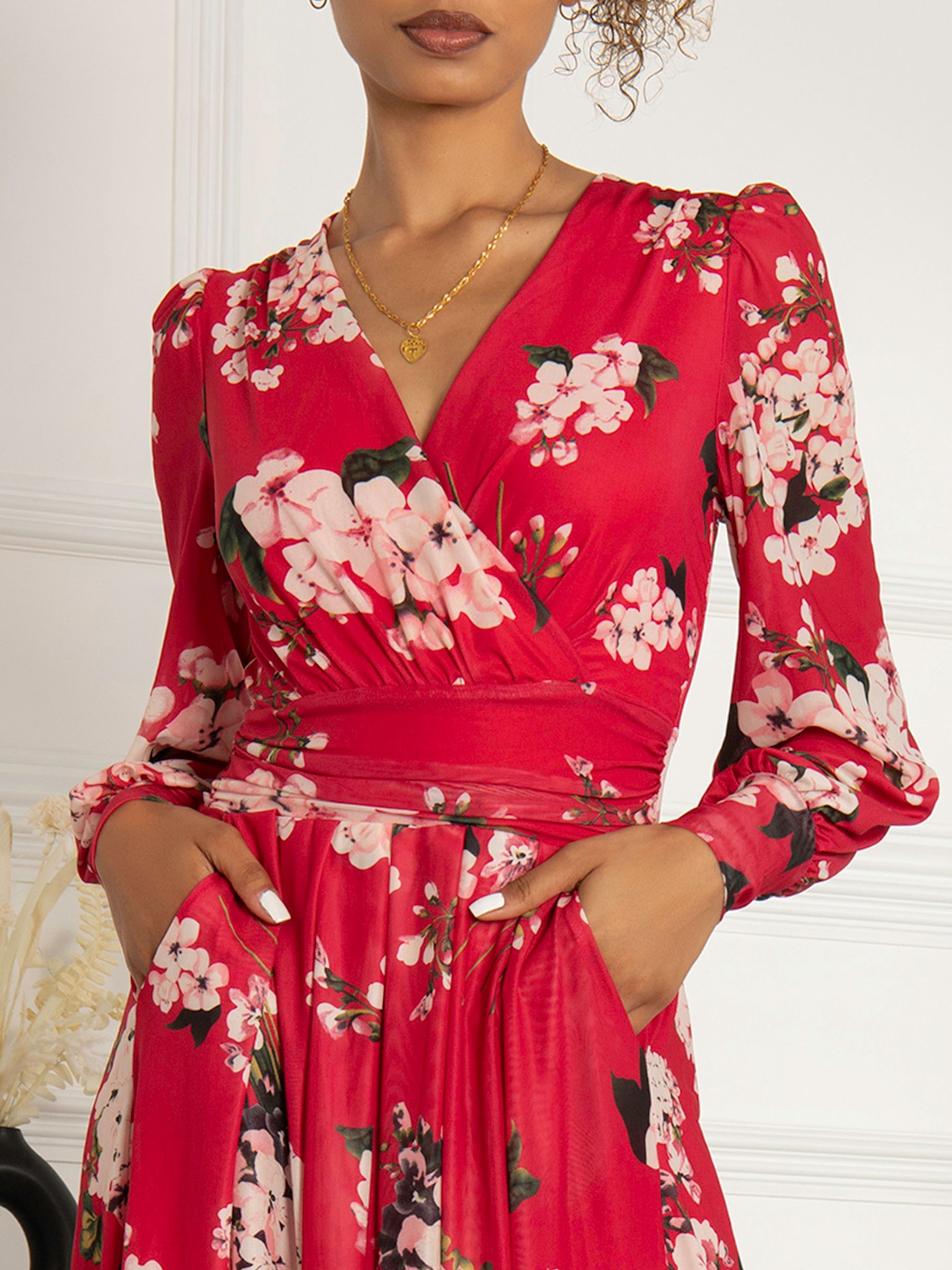 Buy Jolie Moi Jasmine Long Sleeve Mesh Midi Dress Online at johnlewis.com