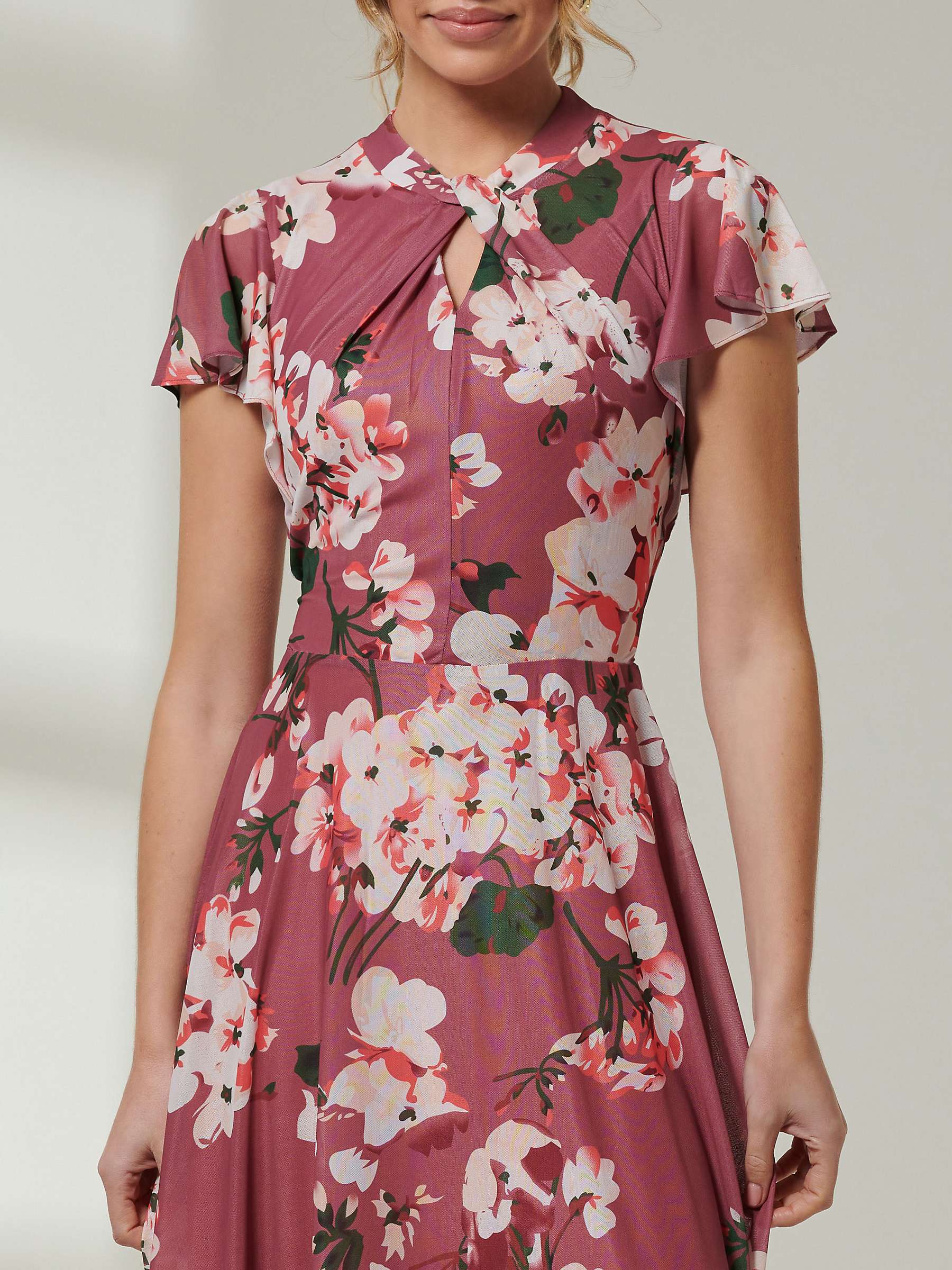 Buy Jolie Moi Luella Floral Print Mesh Dress Online at johnlewis.com