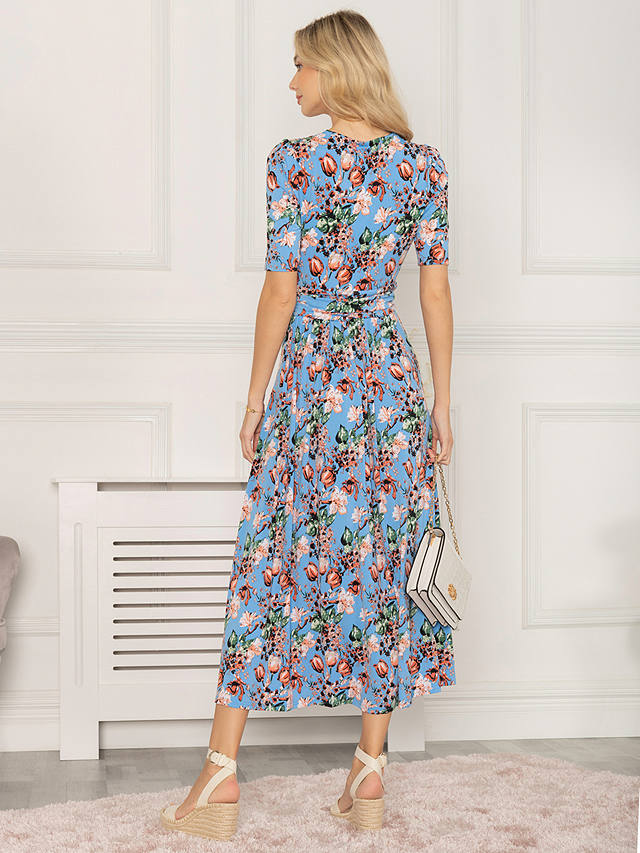 Jolie Moi Gillian Floral Maxi Dress, Royal Blue