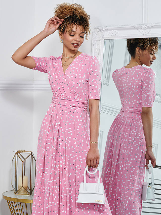 Jolie Moi Lyanna Wrap Front Maxi Dress, Dusty Pink