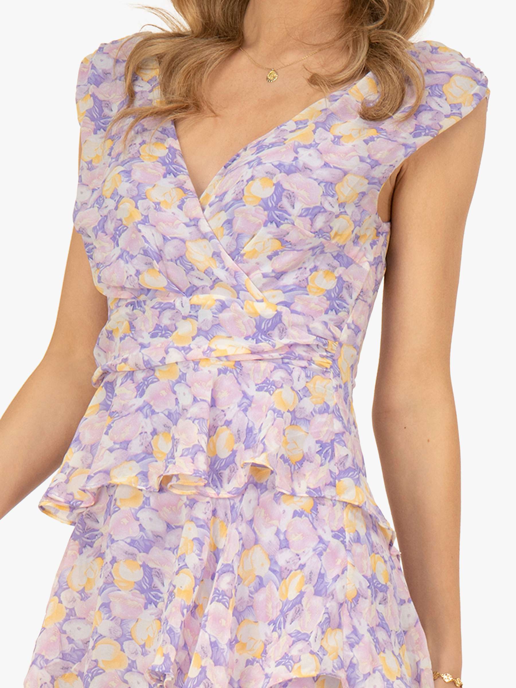 Buy Jolie Moi Selah Tiered Floral Midi Dress, Purple Online at johnlewis.com