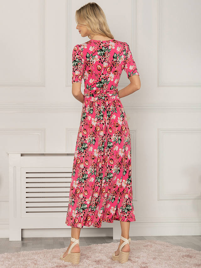 Jolie Moi Gillian Floral Maxi Dress, Cerise at John Lewis & Partners