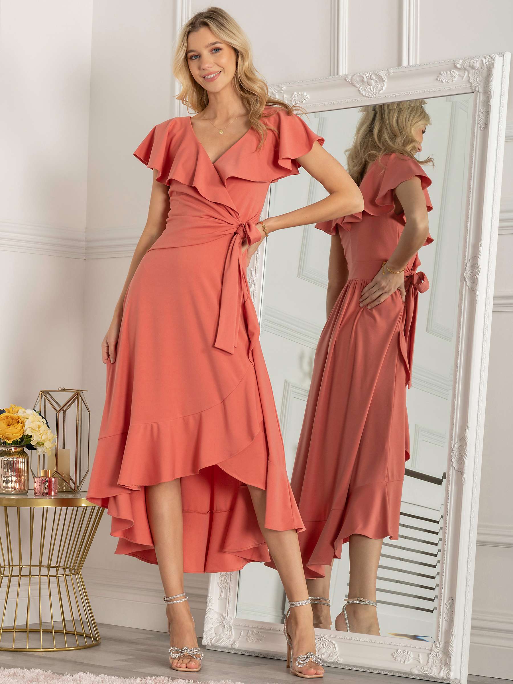 Buy Jolie Moi Alleigh Frill Dipped Hem Midi Dress Online at johnlewis.com