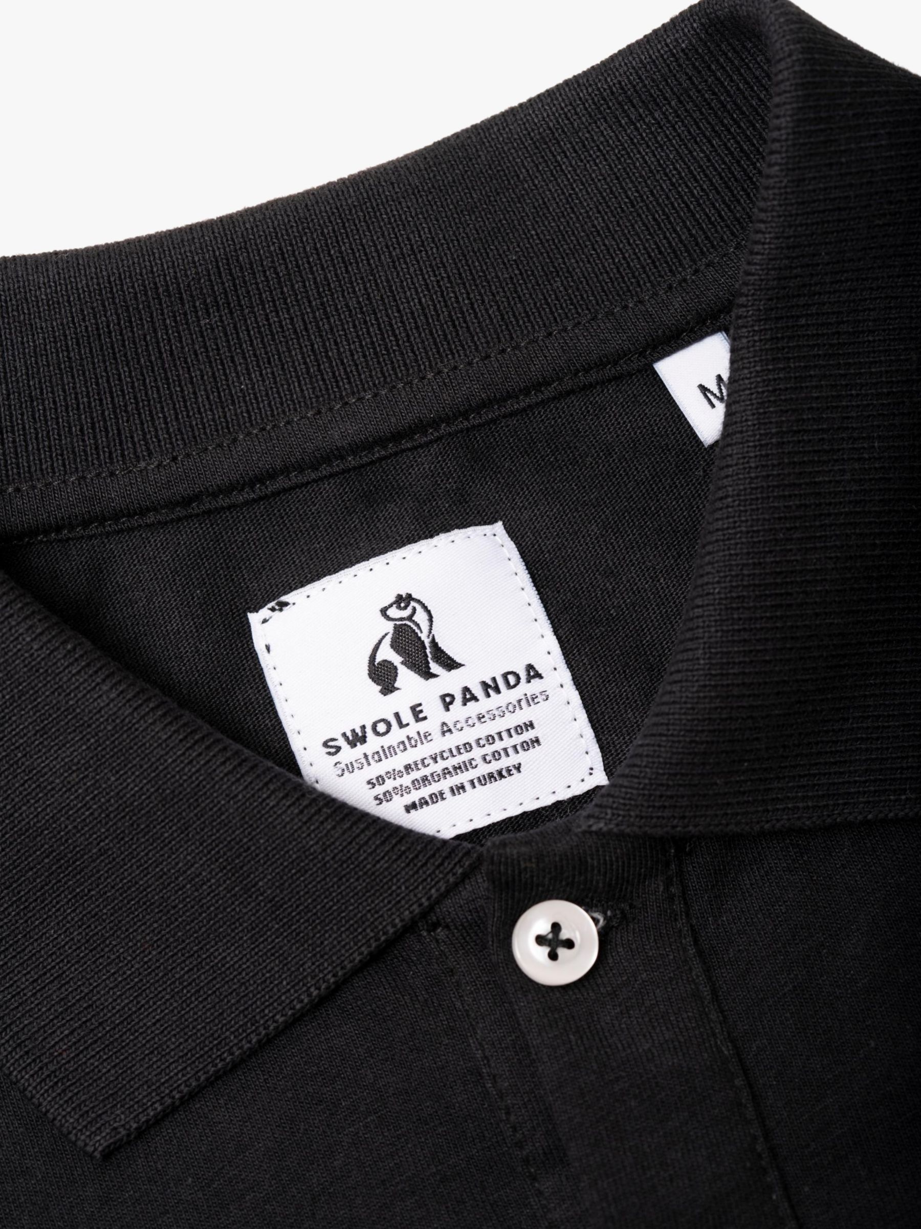 Swole Panda Refibra Short Sleeve Polo Shirt, Black, M