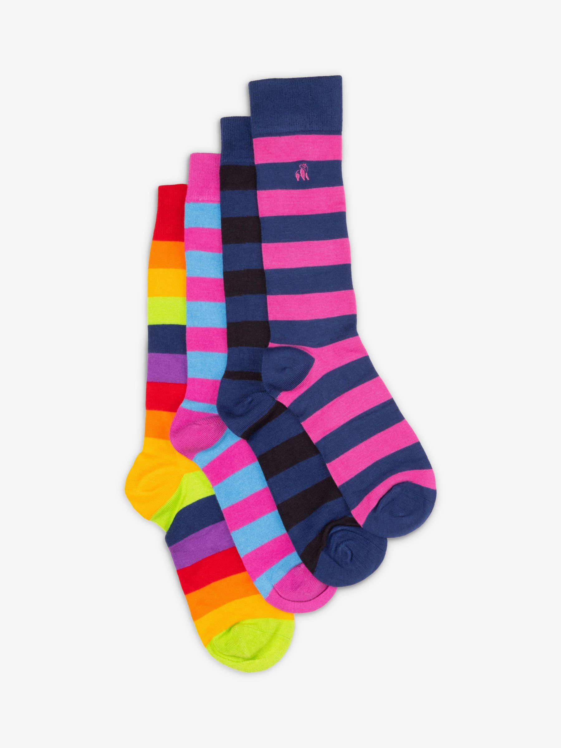 Buy Swole Panda Pride Stripe Bamboo Socks, Pack of 4, Multi Online at johnlewis.com