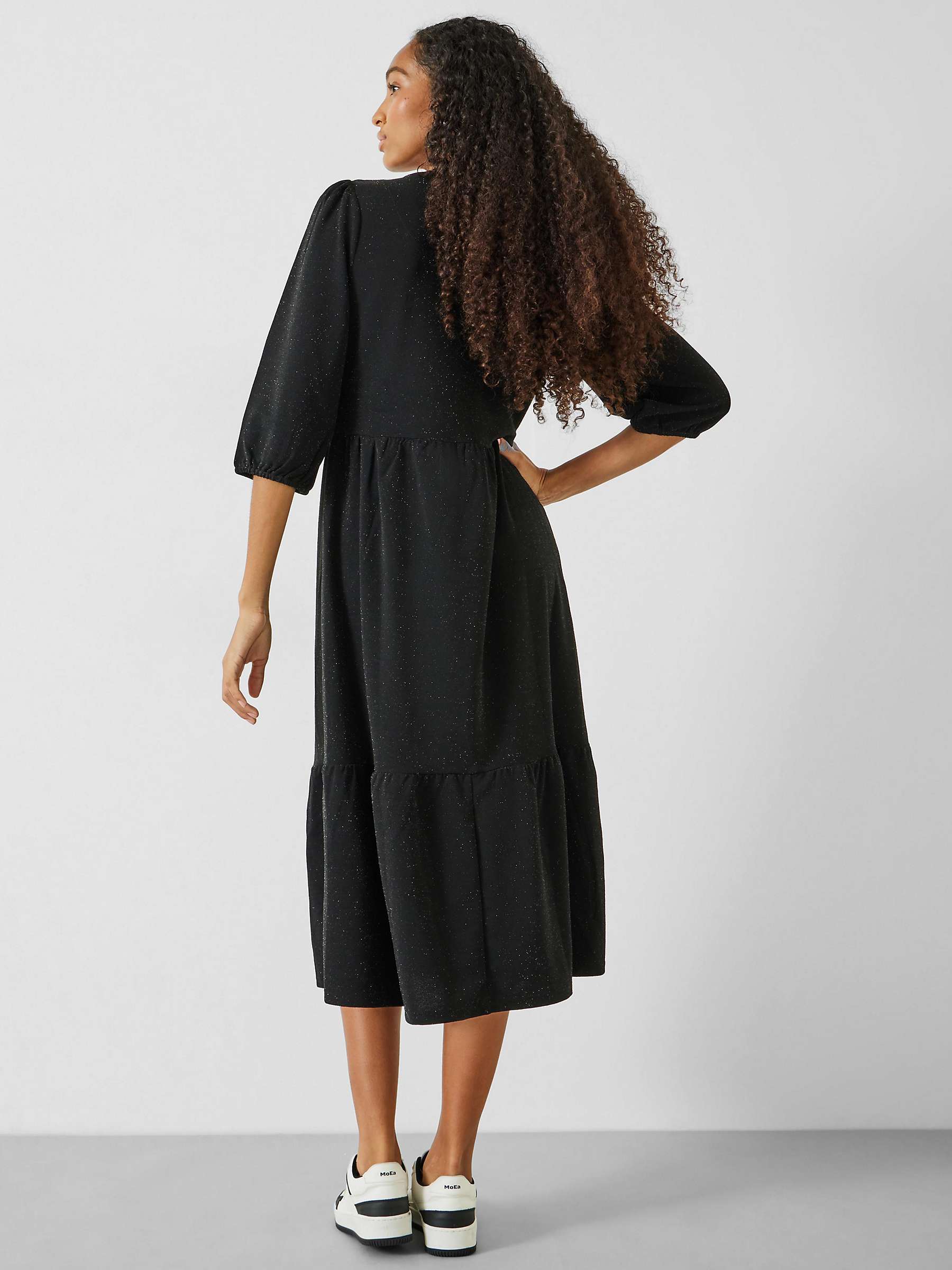 Buy HUSH Athena Sparkle Jersey Dress, Black Online at johnlewis.com