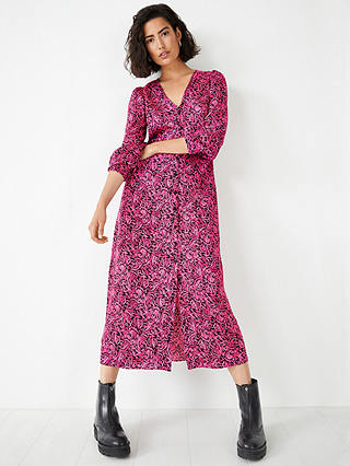 HUSH Lucia Butterfly Floral Print Midi Dress