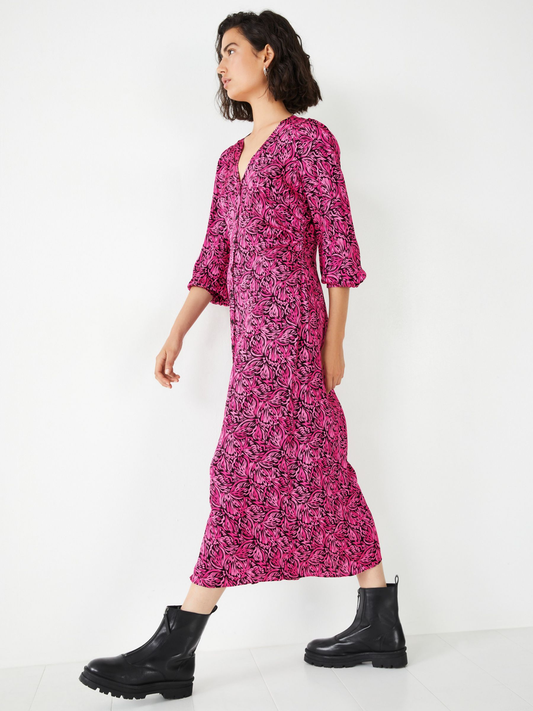 Buy HUSH Lucia Butterfly Floral Print Midi Dress Online at johnlewis.com