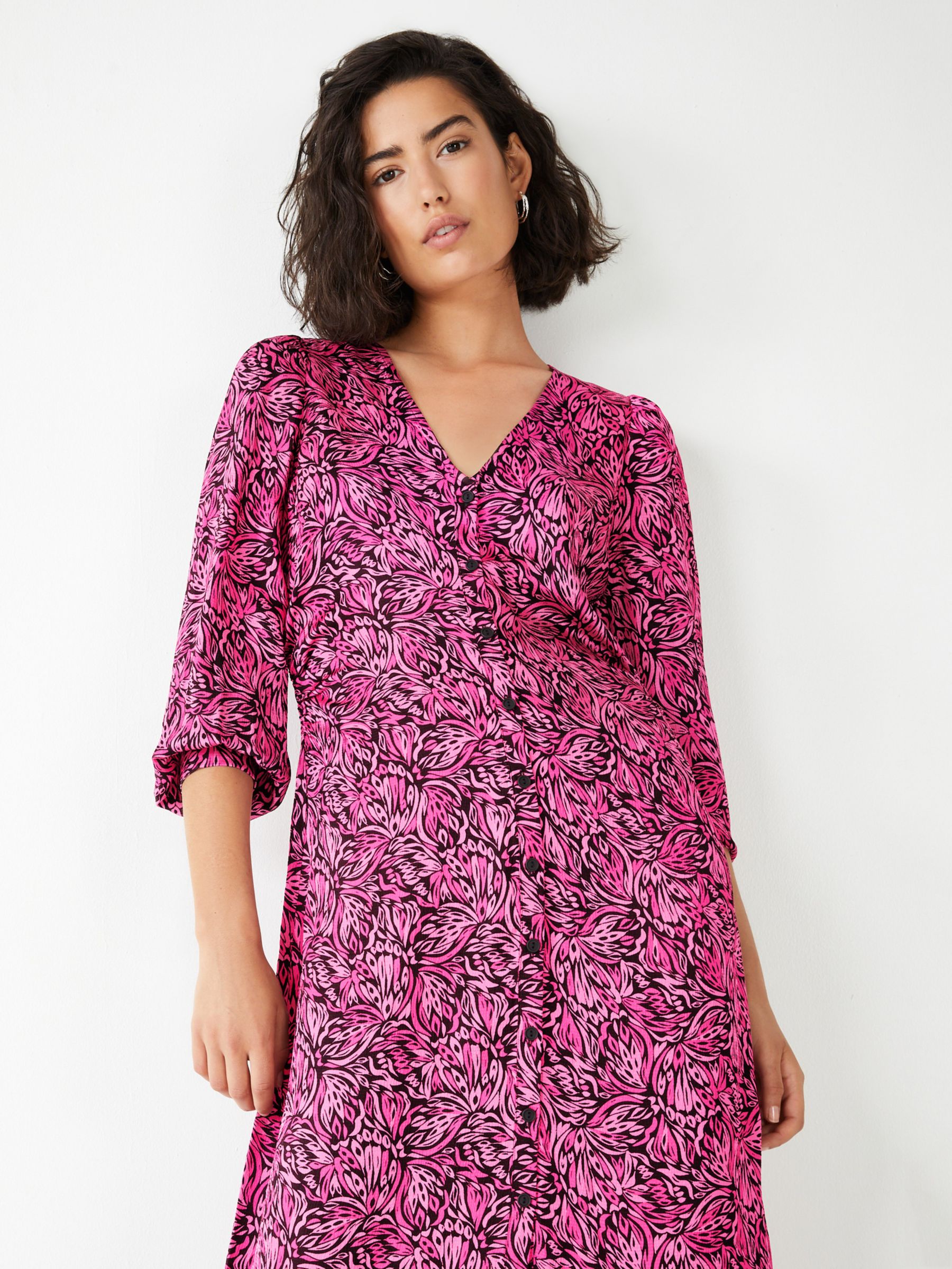 HUSH Lucia Butterfly Floral Print Midi Dress at John Lewis & Partners