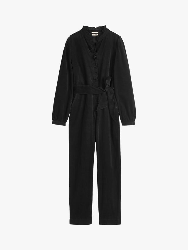 HUSH Clove Organic Cotton Cord Jumpsuit, Black, 4