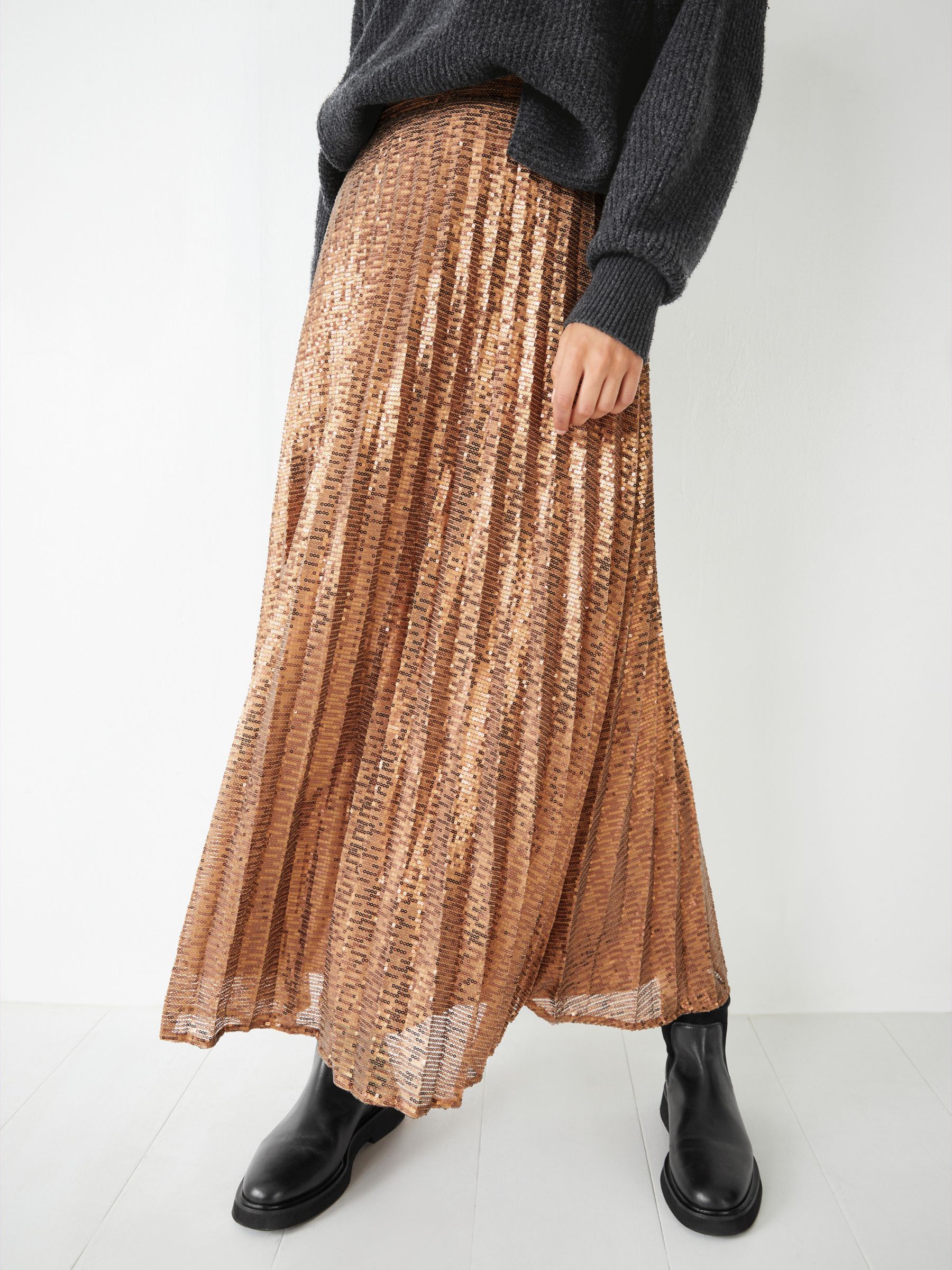 Buy HUSH Clio Ple Embellished Pleated Maxi Skirt Online at johnlewis.com