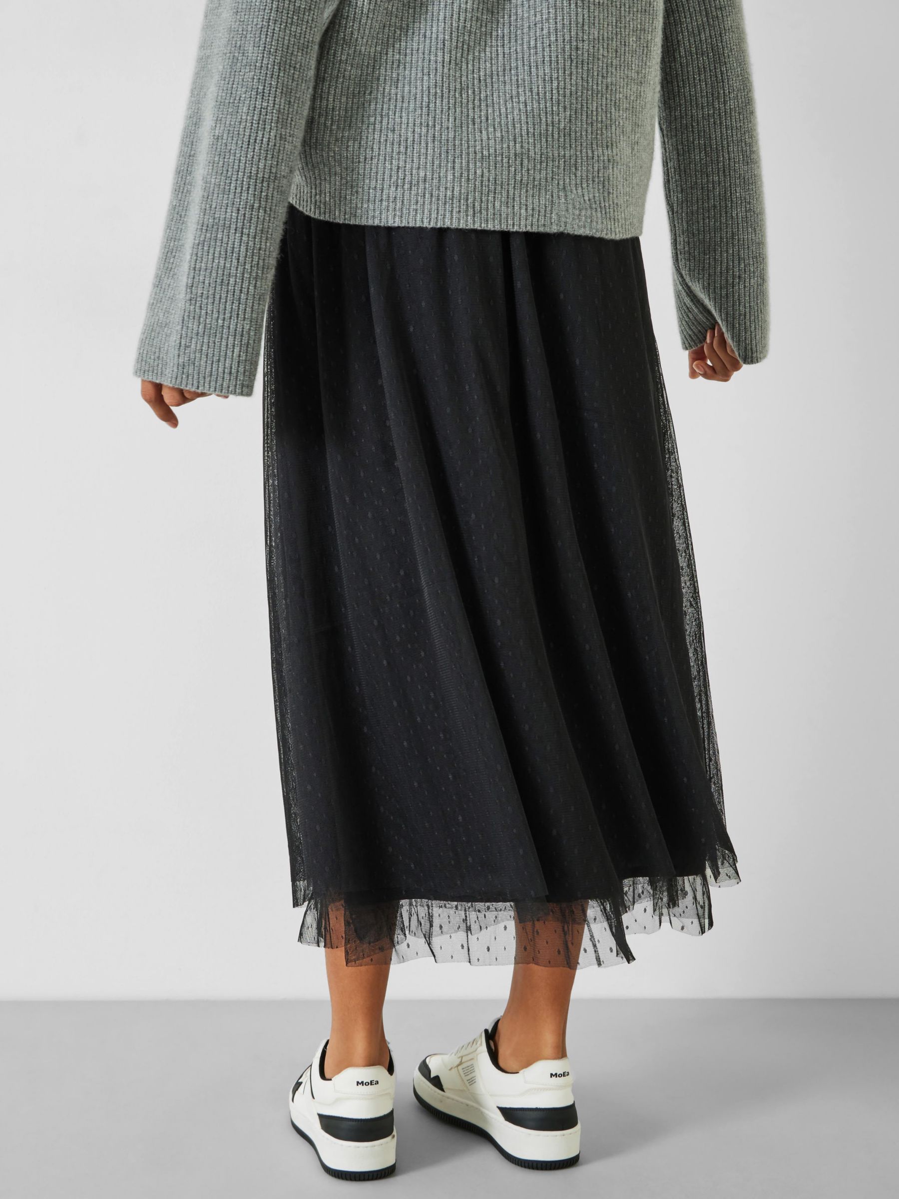 Buy HUSH Maddison Tulle Maxi Skirt, Black Online at johnlewis.com