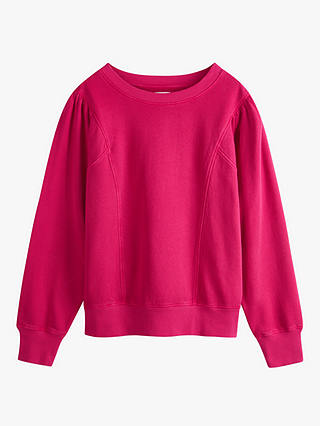 HUSH Anastasia Gathered Sleeve Sweatshirt, Deep Berry Pink