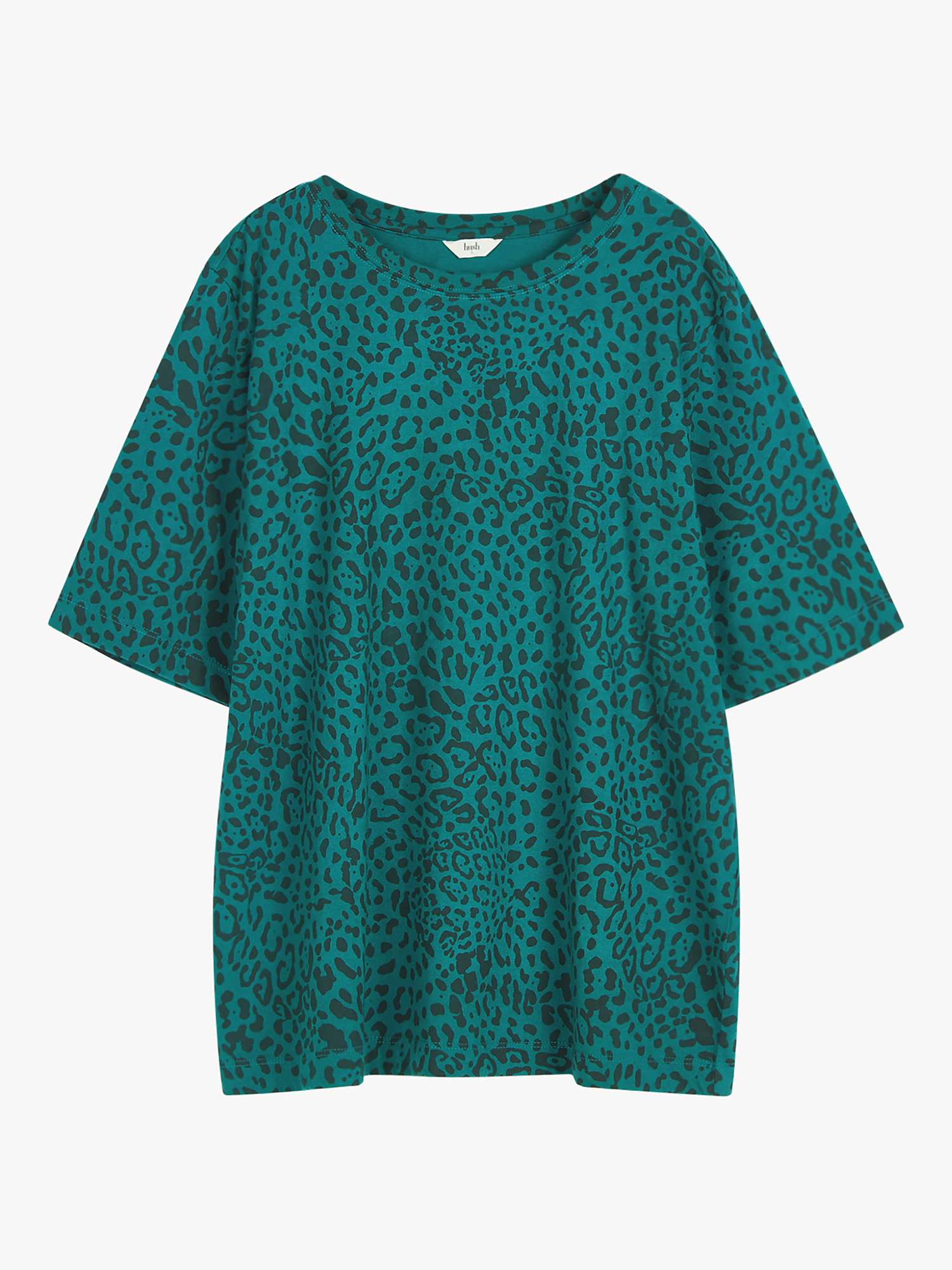 Buy HUSH Leopard Print Oversized T-Shirt, Teal/Black Online at johnlewis.com