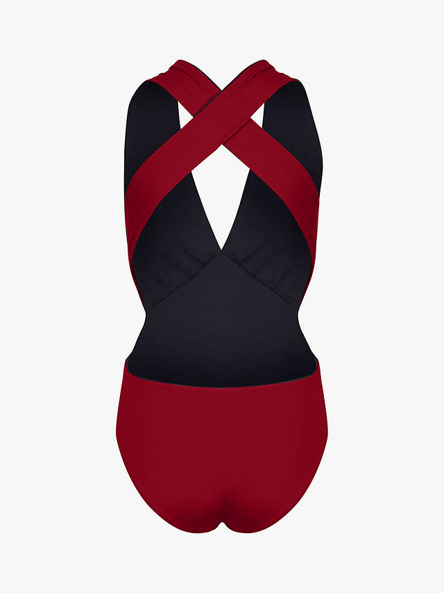 Davy J The Statement Cut Out Swimsuit, Red