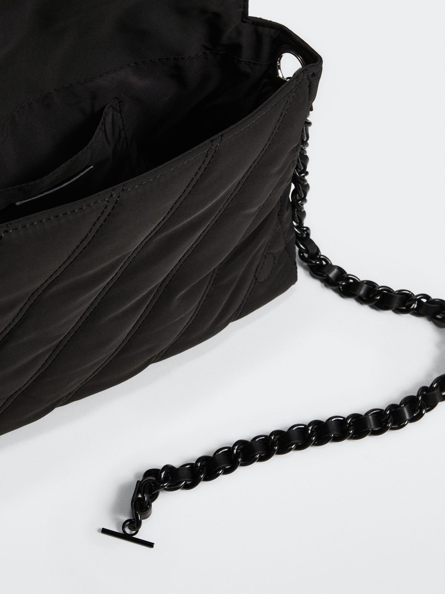 Mango Rodas Quilted Cross Body Bag, Black at John Lewis & Partners