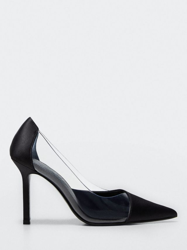 Black and hot sale perspex court shoes