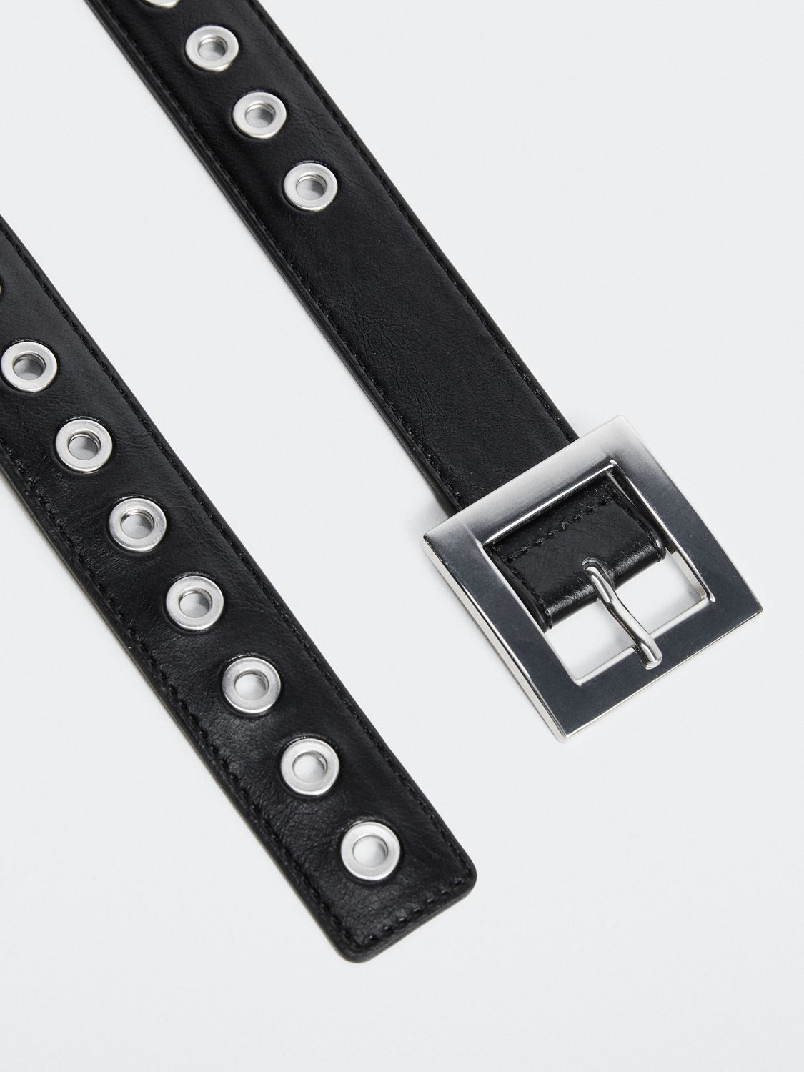 Mango Bibi Eyelet Belt, Black at John Lewis & Partners