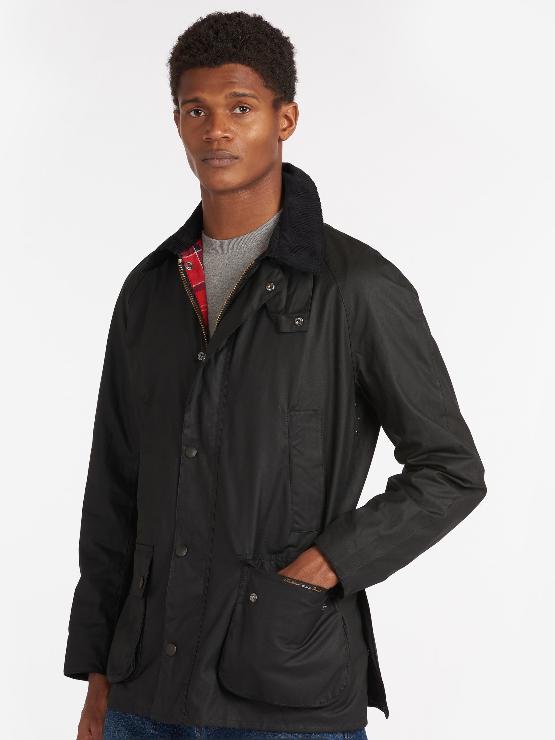 Barbour Ashby Waxed Cotton Field Jacket, Black, XS