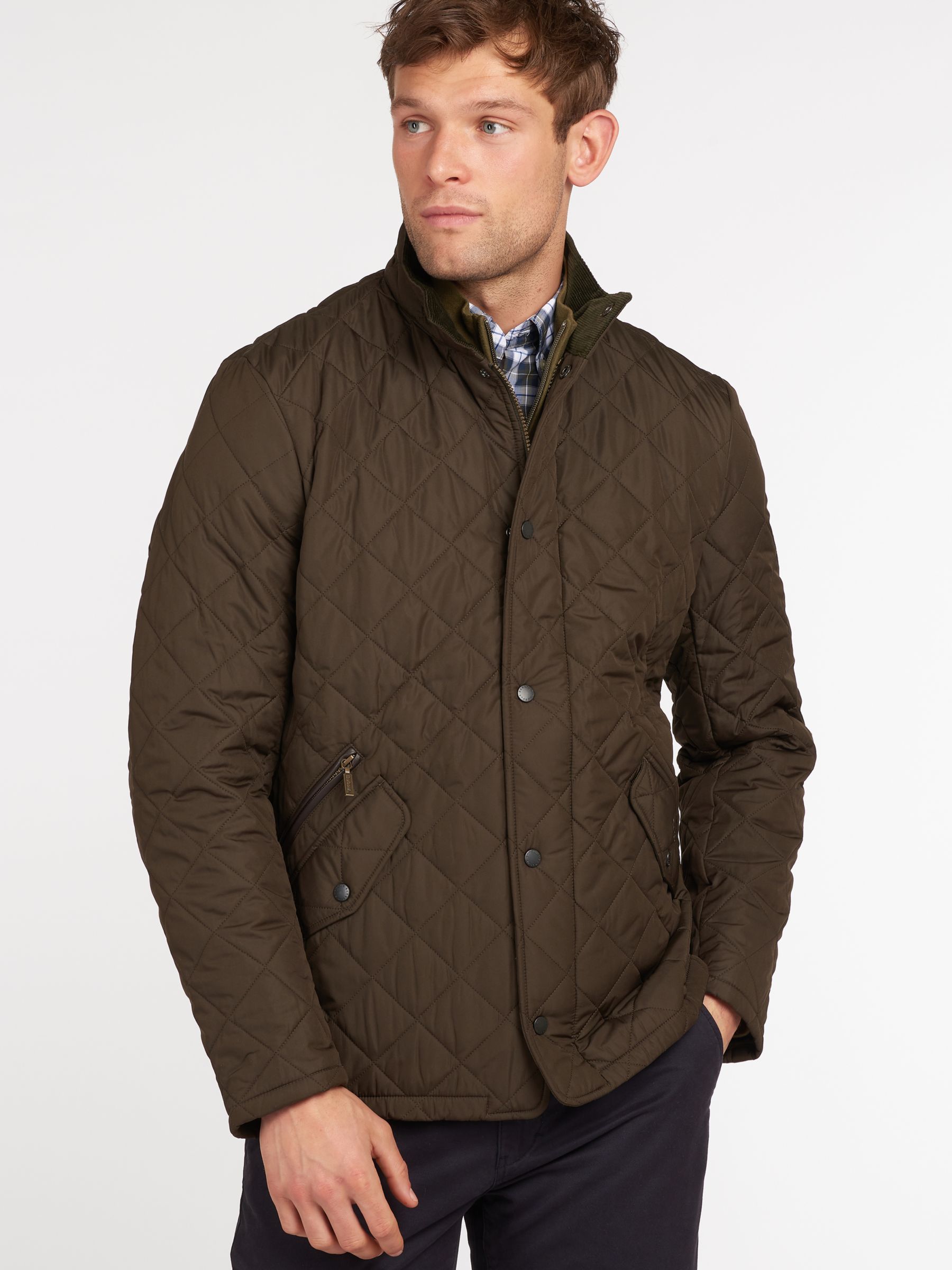 Barbour Chelsea Sportsquilt Quilted Jacket, Olive at John Lewis & Partners