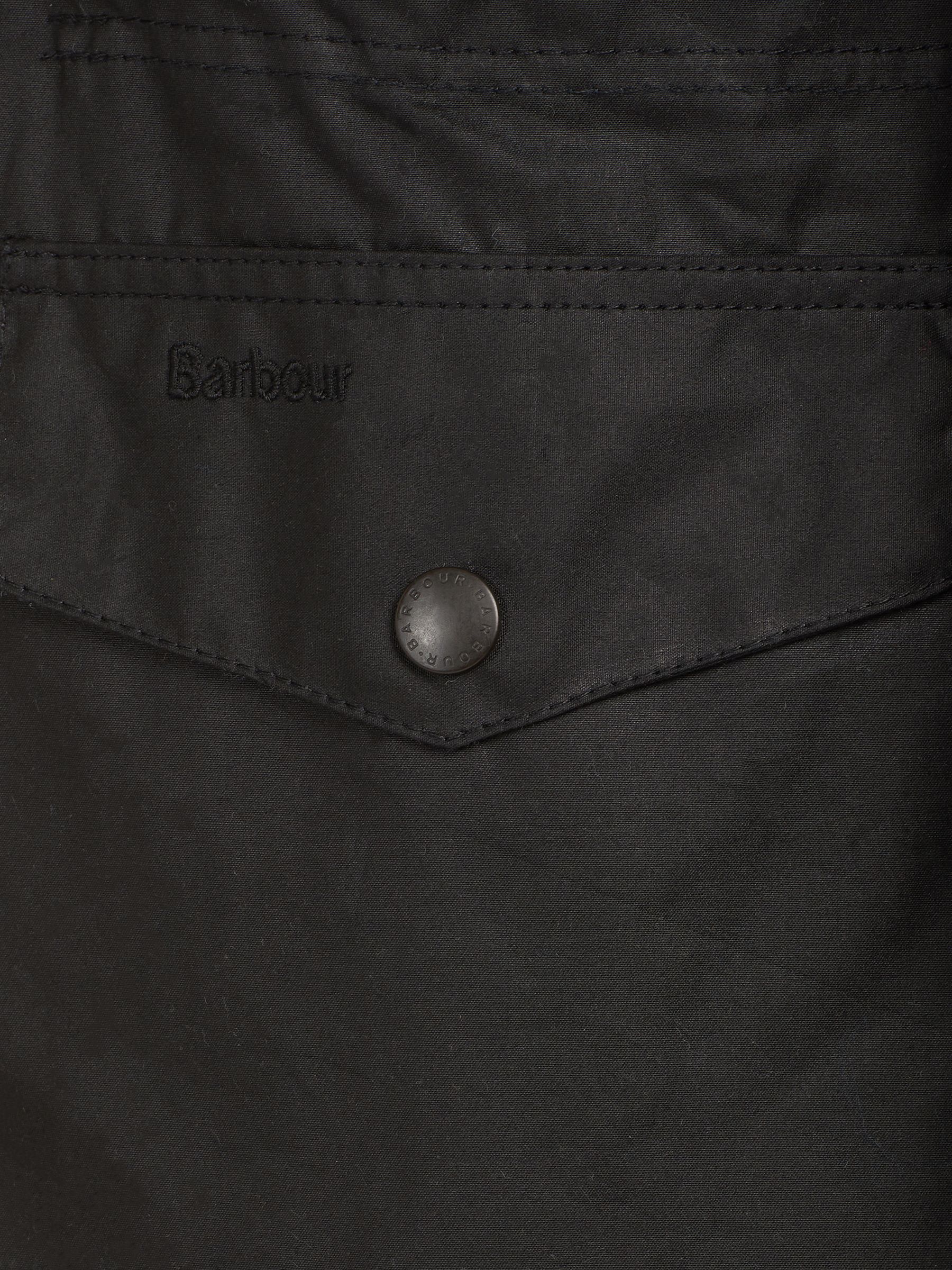 Barbour Sapper Wax Jacket, Black at John Lewis & Partners