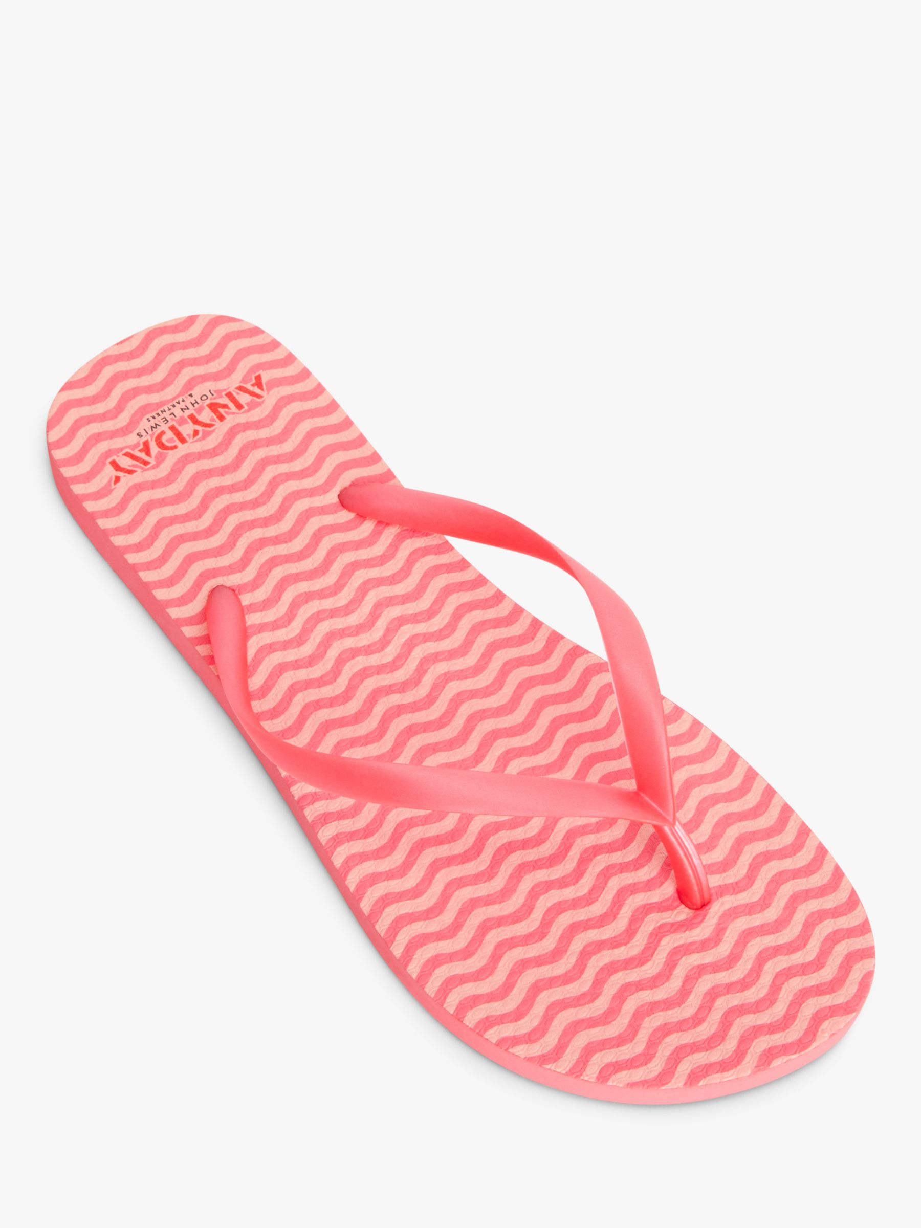 John Lewis ANYDAY Long Island Slim Strap Recycled Rubber Flip-Flops, Pink/Multi