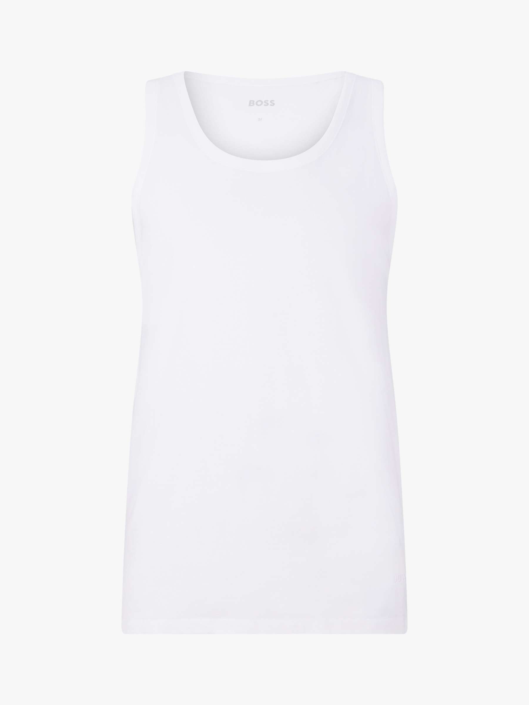 Buy BOSS Embroidered Logo Cotton Vest, Pack of 3, White Online at johnlewis.com